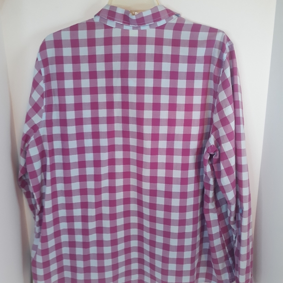 PINK & WHITE CHECKED FADED GLORY BUTTON DOWN 2XL - Picture 2 of 3